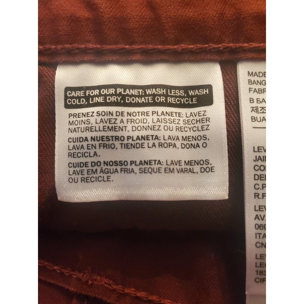 Levi's 511 Slim Fit Men's Pants 33x30 Terracotta Burnt Orange Rust Red Cotton - Picture 7 of 16